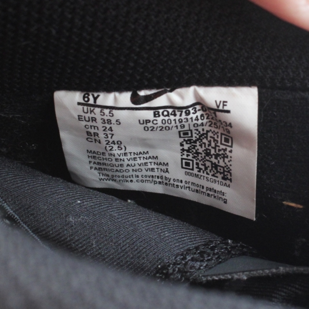 Youth Nike Air Force 1 N.354 – Size 6 – Black/Cream/Pink - Picture 9 of 10